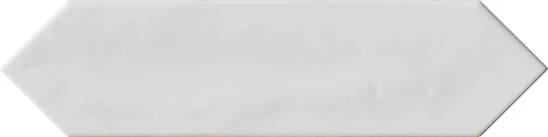 Dettaglio piastrella per rivestimento ceramico effetto mattoncino lucido, formato losanghina 7,5x30 cm della collezione Crayons, colore Bright White di Ceramica Settecento