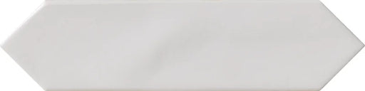 Dettaglio piastrella per rivestimento ceramico effetto mattoncino opaco, formato losanghina 7,5x30 cm della collezione Crayons, colore Matt White di Ceramica Settecento