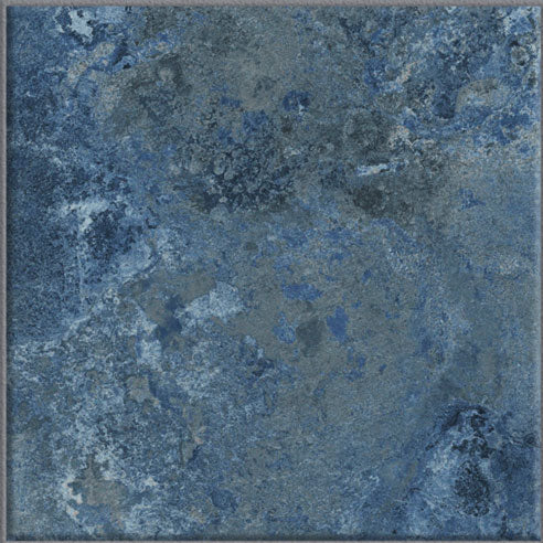Dettaglio piastrella per pavimento e rivestimento in gres porcellanato effetto pietra spaziale. Collezione Swimming Pool di Ceramica Valsecchia, formato 15x15, Crystal Blue