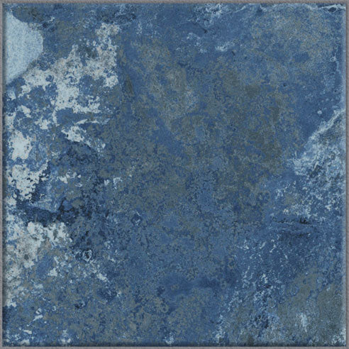 Dettaglio piastrella per pavimento e rivestimento in gres porcellanato effetto pietra spaziale. Collezione Swimming Pool di Ceramica Valsecchia, formato 15x15, Crystal Blue