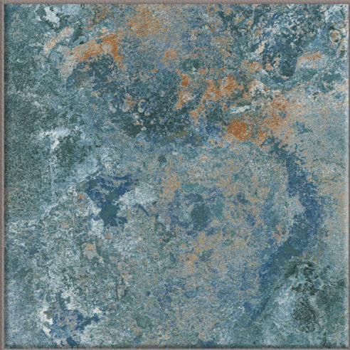 Dettaglio piastrella per pavimento e rivestimento in gres porcellanato effetto pietra spaziale. Collezione Swimming Pool di Ceramica Valsecchia, formato 15x15, Crystal Emerald