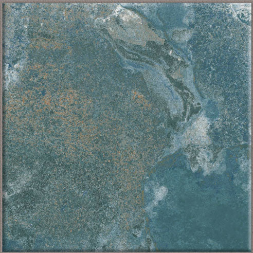 Dettaglio piastrella per pavimento e rivestimento in gres porcellanato effetto pietra spaziale. Collezione Swimming Pool di Ceramica Valsecchia, formato 15x15, Crystal Emerald