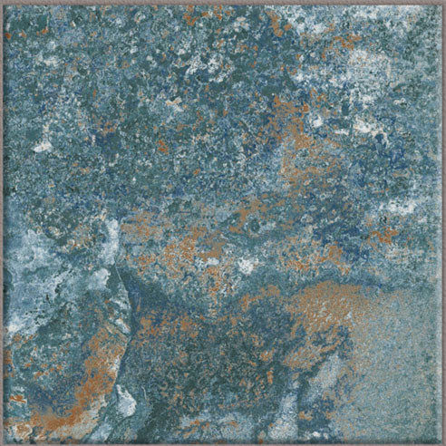 Dettaglio piastrella per pavimento e rivestimento in gres porcellanato effetto pietra spaziale. Collezione Swimming Pool di Ceramica Valsecchia, formato 15x15, Crystal Emerald