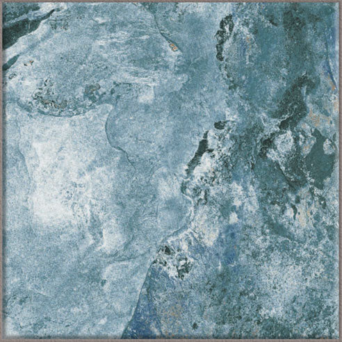 Dettaglio piastrella per pavimento e rivestimento in gres porcellanato effetto pietra spaziale. Collezione Swimming Pool di Ceramica Valsecchia, formato 15x15, Crystal Emerald