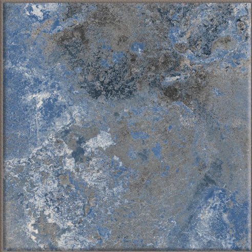 Dettaglio piastrella per pavimento e rivestimento in gres porcellanato effetto pietra spaziale. Collezione Swimming Pool di Ceramica Valsecchia, formato 15x15, Crystal Navy