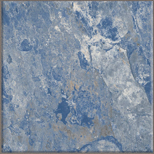 Dettaglio piastrella per pavimento e rivestimento in gres porcellanato effetto pietra spaziale. Collezione Swimming Pool di Ceramica Valsecchia, formato 15x15, Crystal Navy