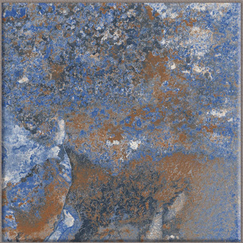 Dettaglio piastrella per pavimento e rivestimento in gres porcellanato effetto pietra spaziale. Collezione Swimming Pool di Ceramica Valsecchia, formato 15x15, Crystal Rust