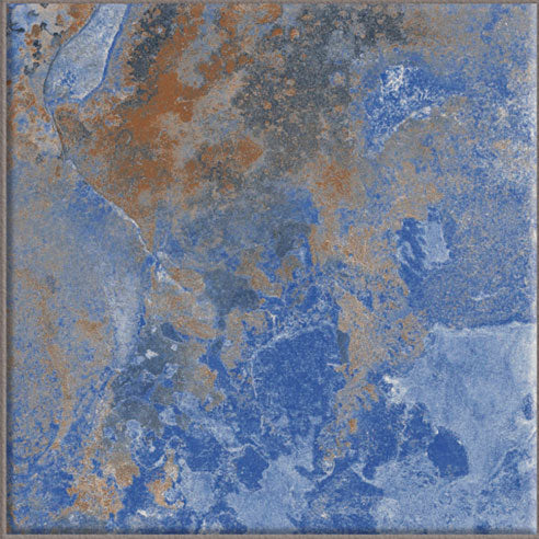 Dettaglio piastrella per pavimento e rivestimento in gres porcellanato effetto pietra spaziale. Collezione Swimming Pool di Ceramica Valsecchia, formato 15x15, Crystal Rust