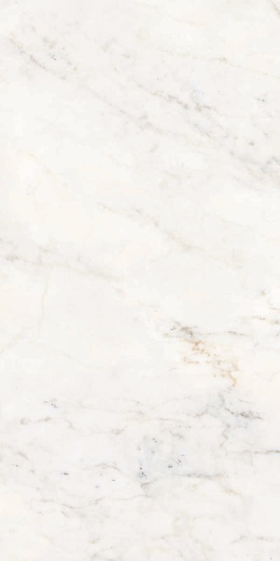 Dettaglio piastrella per pavimenti e rivestimenti in gres porcellanato effetto marmo bianco della collezione Versilia di Ceramiche Keope, formato 60x120, colore Michelangelo White 