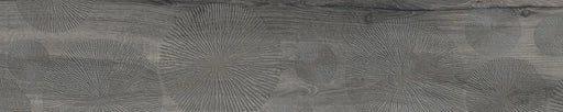Piastrella per pavimento e rivestimento in gres porcellanato effetto legno naturale dal carattere rustico della collezione Daring di Ceramica Rondine, formato 24x120 cm, colore Infinity Dark