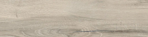 Piastrella per pavimento per esterni in gres porcellanato effetto legno naturale dal carattere rustico della collezione Daring di Ceramica Rondine, formato 15x61 cm, colore Greige