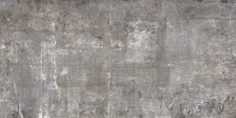 Piastrella per pavimento e rivestimento in gres porcellanato effetto cemento opaco 40x80 cm della collezione Murales, colore Dark di Ceramica Rondine.