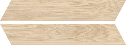Dettaglio piastrella da pavimento in gres porcellanato effetto legno rustico, serie Dream di Ceramica Rondine, colore Havana Chevron 7.5x40.7 