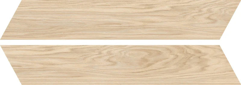 Dettaglio piastrella da pavimento in gres porcellanato effetto legno rustico, serie Dream di Ceramica Rondine, colore Havana Chevron 7.5x40.7 