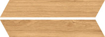 Dettaglio piastrella da pavimento in gres porcellanato effetto legno rustico, serie Dream di Ceramica Rondine, colore Nut Chevron 7.5x40.7 