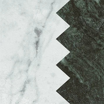 Dettaglio Piastrella da pavimento e rivestimento in gres serie Dandy di 41zero42, effetto marmo intarsiato opaco, formato 18x18 cm, Colore Comb White/Green