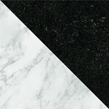 Dettaglio Piastrella da pavimento e rivestimento in gres serie Dandy di 41zero42, effetto marmo intarsiato opaco, formato 18x18 cm, Colore Flag Black/White