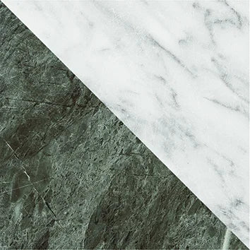 Dettaglio Piastrella da pavimento e rivestimento in gres serie Dandy di 41zero42, effetto marmo intarsiato opaco, formato 18x18 cm, Colore Flag White/Green