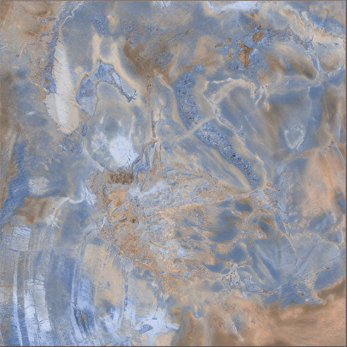 Dettaglio piastrella per pavimento e rivestimento in gres porcellanato effetto pietra spaziale. Collezione Swimming Pool di Ceramica Valsecchia, formato 15x15, Deep Blue