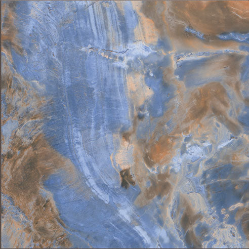 Dettaglio piastrella per pavimento e rivestimento in gres porcellanato effetto pietra spaziale. Collezione Swimming Pool di Ceramica Valsecchia, formato 15x15, Deep Blue