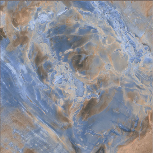 Dettaglio piastrella per pavimento e rivestimento in gres porcellanato effetto pietra spaziale. Collezione Swimming Pool di Ceramica Valsecchia, formato 15x15, Deep Blue