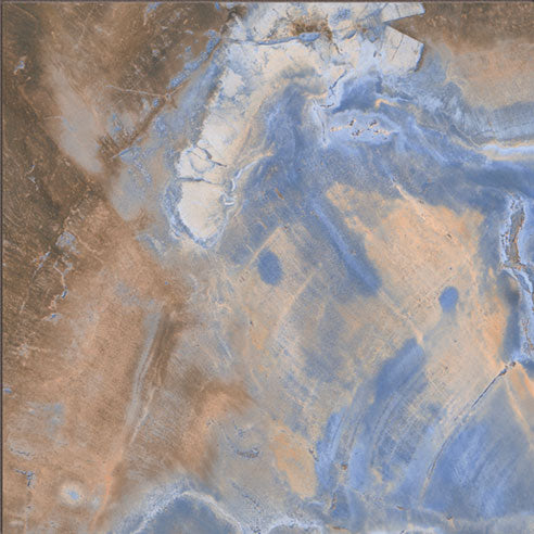 Dettaglio piastrella per pavimento e rivestimento in gres porcellanato effetto pietra spaziale. Collezione Swimming Pool di Ceramica Valsecchia, formato 15x15, Deep Blue