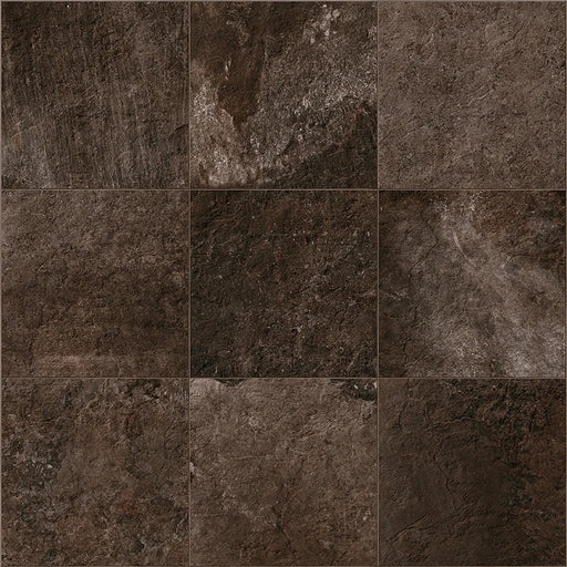 Dettaglio piastrella in gres porcellanato effetto pietra naturale della Collezione Des Alpes di Ceramica Settecento, colore Bruno 47,8x47,8