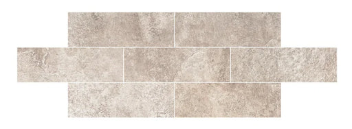 Dettaglio piastrella in gres porcellanato effetto pietra naturale della Collezione Des Alpes di Ceramica Settecento, colore Beige 7.7x23.6