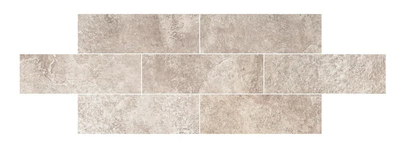 Dettaglio piastrella in gres porcellanato effetto pietra naturale della Collezione Des Alpes di Ceramica Settecento, colore Beige 7.7x23.6