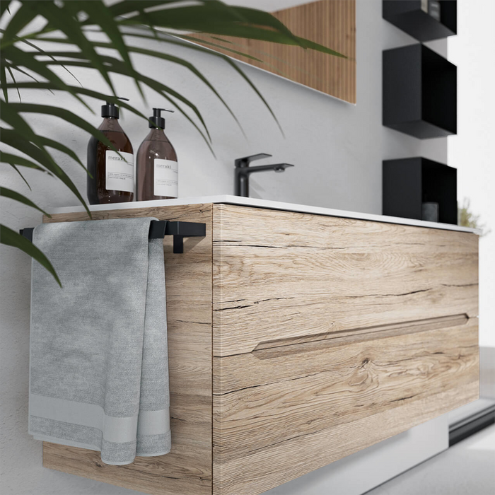 compposizione mobile bagno easy 90 di belbagno in finitura rovere nodi