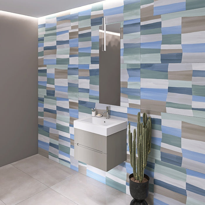 La composizione comprende una base sospesa di piccole dimensioni. La consolle con lavabo integrato in mineralmarmo si abbina a tutte le finiture. Specchio rettangolare slanciato con lampada superiore a Led bifacciale. Disponibile nelle finiture: Tortora Opaco, Bianco opaco, Verde opaco, rovere e noce.