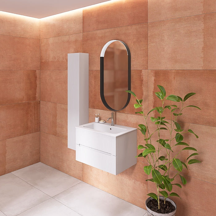 La composizione comprende una base sospesa di piccole dimensioni. La consolle con lavabo integrato in mineralmarmo si abbina a tutte le finiture. Disponibile nelle finiture: Tortora Opaco, Bianco opaco, Verde opaco, rovere e noce.