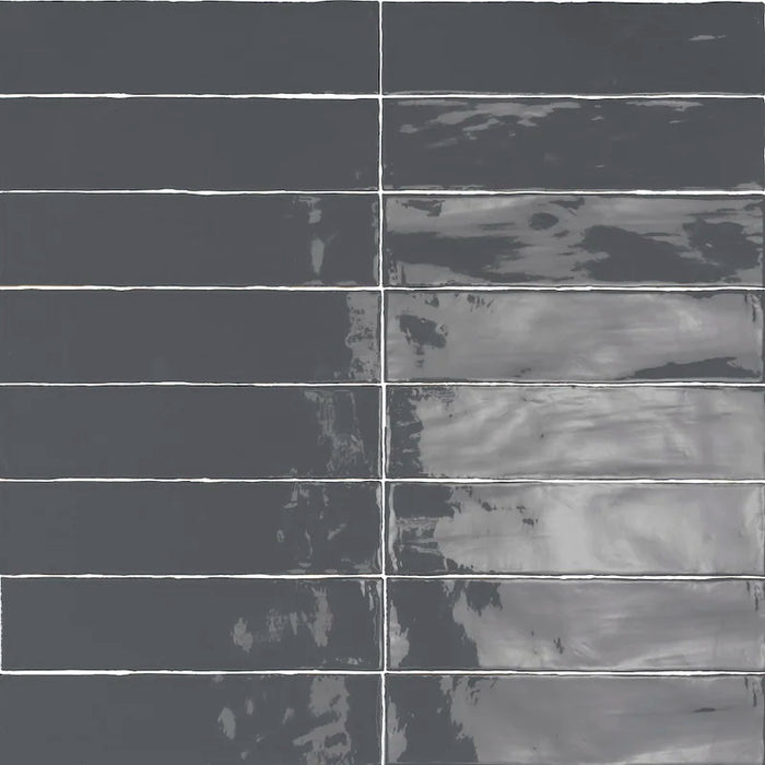 Piastrella ceramica pasta bianca Linea Ardesia 7.5x30 Eccentrico, effetto mattoncino lucido.