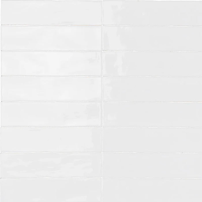 Piastrelle ceramica pasta bianca Linea Ghiaccio 7.5x30 Eccentrico, effetto mattoncino lucido.