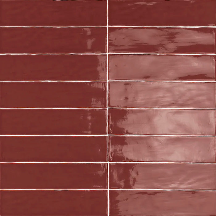 Piastrella ceramica pasta bianca Linea Terracotta 7.5x30 Eccentrico, effetto mattoncino lucido.