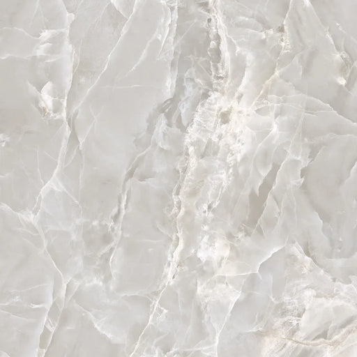 Dettaglio piastrella in gres porcellanato effetto marmo lucido della collezione Elegance di Ceramica Settecento, formato 120x120 cm, colore Pearl