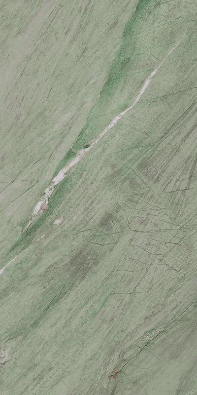 Dettaglio piastrella in gres porcellanato effetto marmo opaco della collezione Elegance di Ceramica Settecento, formato 60x120 cm, colore Green