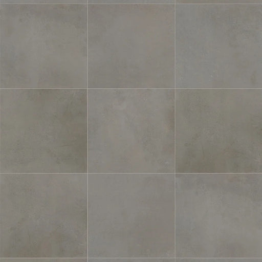 Dettaglio piastrella da pavimento in gres porcellanato effetto cemento 60x60 cm, della collezione Evoque, colore Cemento, di Ceramica Settecento