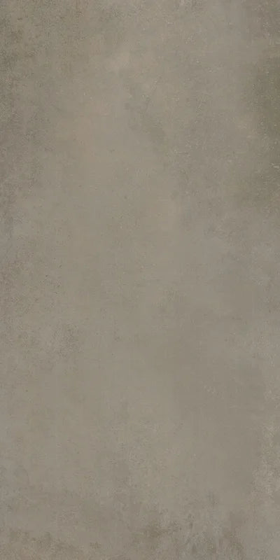 Dettaglio piastrella da pavimento in gres porcellanato effetto cemento 60x120 cm, della collezione Evoque, colore Taupe, di Ceramica Settecento