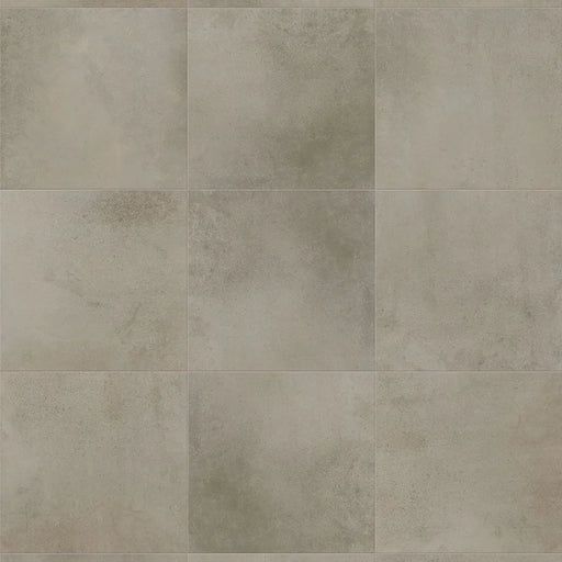 Dettaglio piastrella da pavimento in gres porcellanato effetto cemento 60x60 cm, della collezione Evoque, colore Taupe, di Ceramica Settecento
