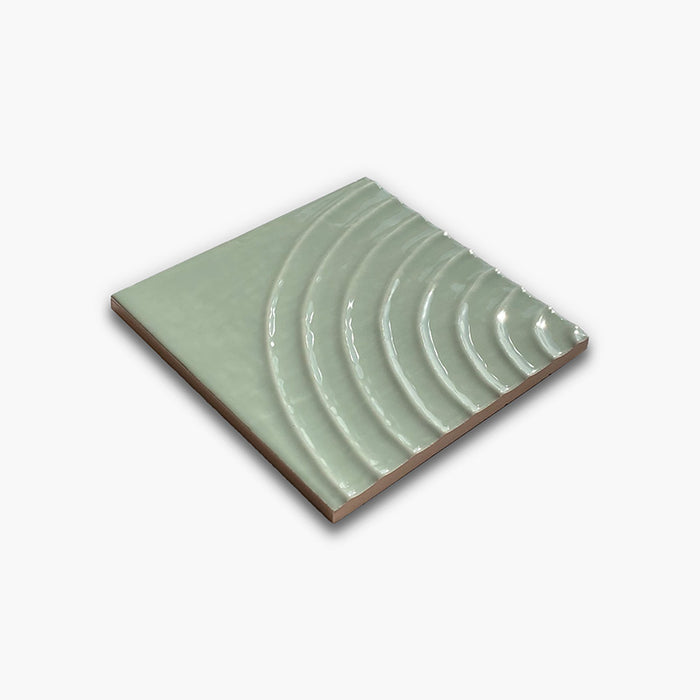 Foto del rivestimento Pistachio Reel Glossy della collezione Flow di Keradom.