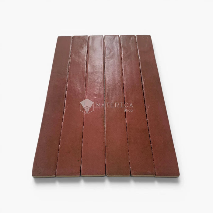 Foto piastrelle per pavimento e rivestimento in gres porcellanato effetto mattoncino opaco 4.8x45 cm della collezione Graffiti, colore Red di Ceramica Rondine