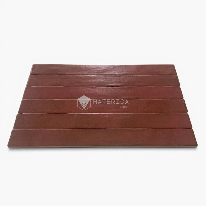Foto piastrelle per pavimento e rivestimento in gres porcellanato effetto mattoncino opaco 4.8x45 cm della collezione Graffiti, colore Red di Ceramica Rondine