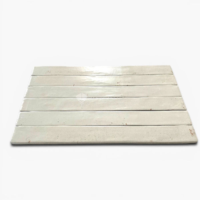 Foto piastrelle per pavimento e rivestimento in gres porcellanato effetto mattoncino opaco 4.8x45 cm della collezione Graffiti, colore White di Ceramica Rondine