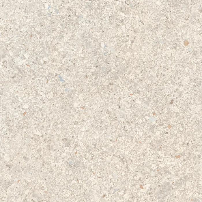 Piastrella in gres porcellanato effetto marmetta della collezione Gravelux di Ceramica Rondine, formato 60x60 cm, colore Almond