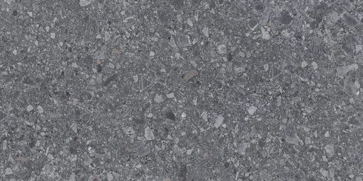 Piastrella in gres porcellanato effetto marmetta della collezione Gravelux di Ceramica Rondine, formato 30x60 cm, colore Anthracite