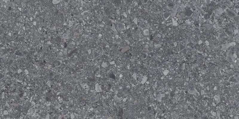 Piastrella per pavimento esterno in gres porcellanato effetto pietra della collezione Gravelux di Ceramica Rondine, formato 30x60 cm antiscivolo, colore Anthracite
