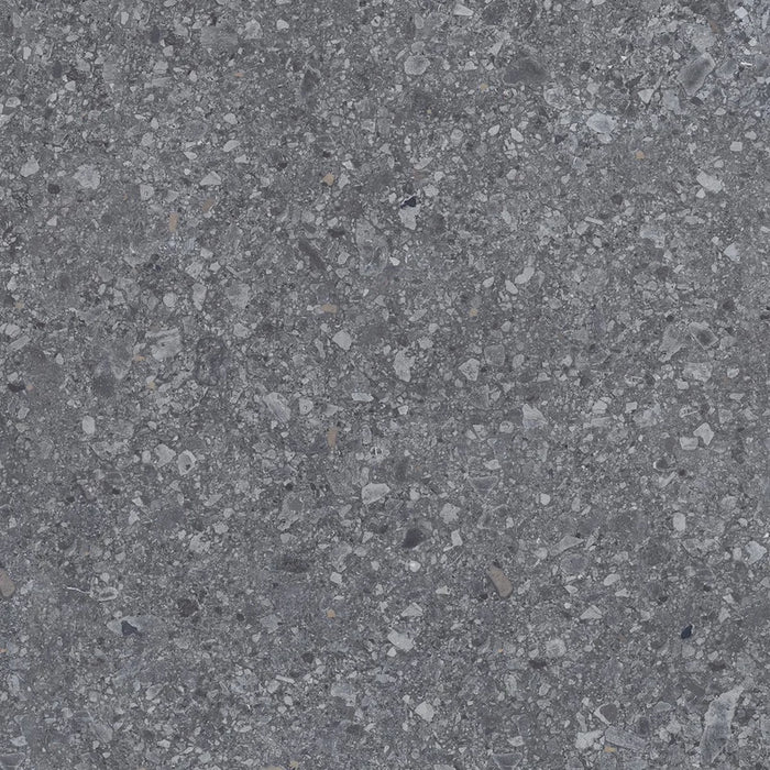 Piastrella in gres porcellanato effetto marmetta della collezione Gravelux di Ceramica Rondine, formato 60x60 cm, colore Anthracite