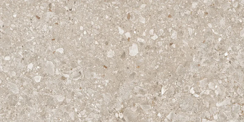 Piastrella per pavimento esterno in gres porcellanato effetto pietra della collezione Gravelux di Ceramica Rondine, formato 30x60 cm antiscivolo, colore Beige