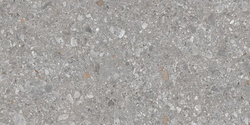 Piastrella per pavimento esterno in gres porcellanato effetto pietra della collezione Gravelux di Ceramica Rondine, formato 30x60 cm antiscivolo, colore Grey